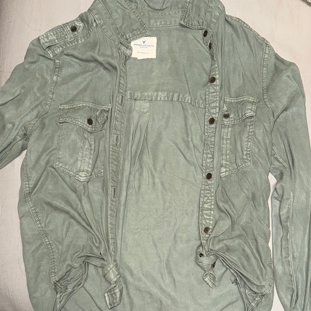 Sage Green Button-Up Shirt